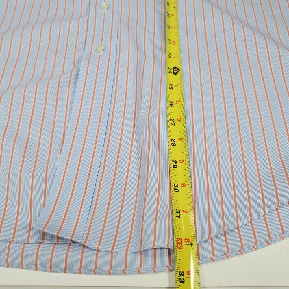 Brooks Brothers Shirt Mens 16.5 Blue White Striped Dress Button Up Long Sleeve - Picture 4 of 7